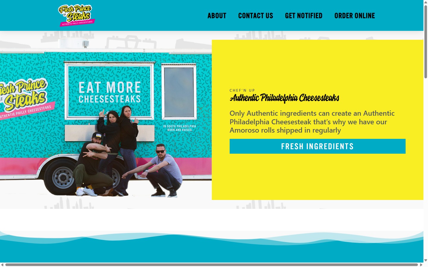 Fresh Prince of Steaks website screenshot